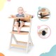 Kinderkraft ENOCK Highchair, White/Natural