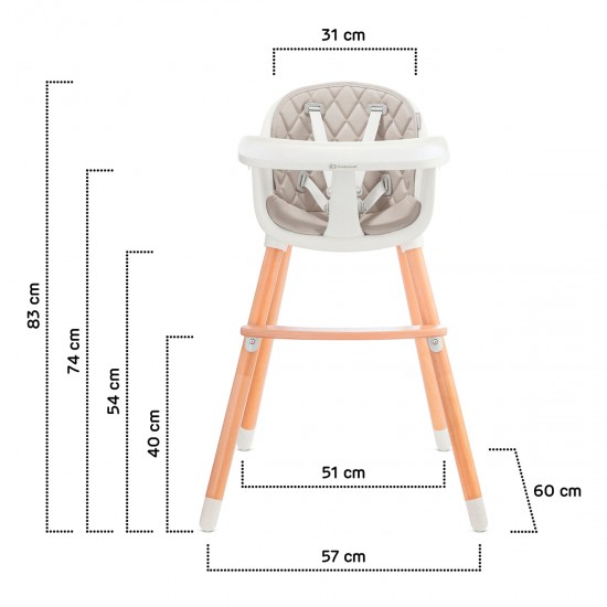 Kinderkraft SIENNA Highchair, Grey