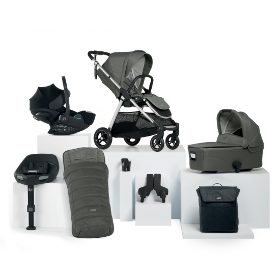 Mamas & Papas Flip XT3 8 Piece Cloud G Isofix Travel System Bundle, Harbour Grey