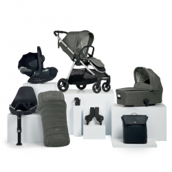 Mamas & Papas Flip XT3 8 Piece Cloud T Isofix Travel System Bundle, Harbour Grey