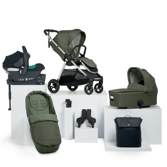 Mamas & Papas Flip XT3 8 Piece Aton B2 Isofix Travel System Bundle, Juniper