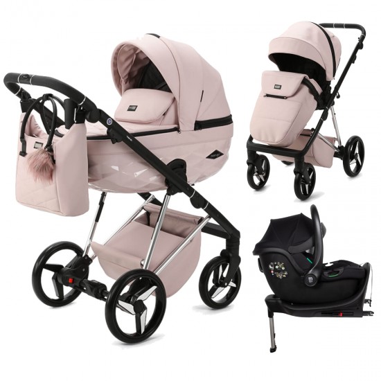 Mee-go Milano Quantum 3 in 1 Isofix Travel System, Pretty in Pink