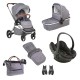 Mee-go Pure 7 Piece Besafe Izi Go Modular i-Size Travel System Bundle, Pearl Grey