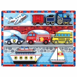 Melissa & Doug Wooden Chunky Puzzle ~ Vehicles 