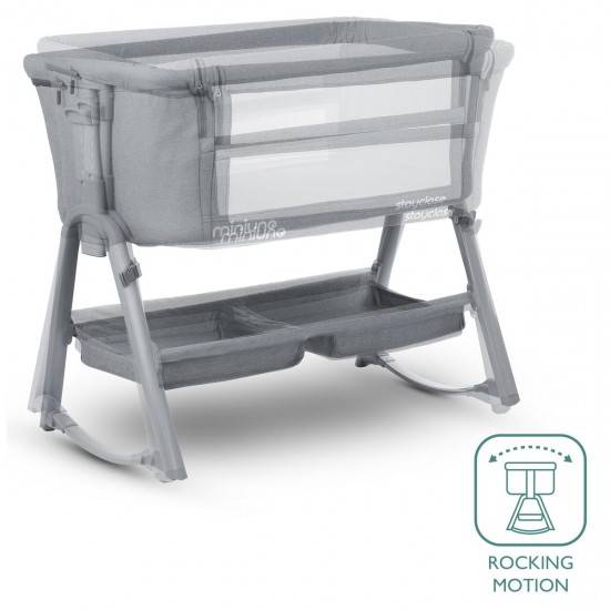 Miniuno StayClose Bedside Crib, Grey