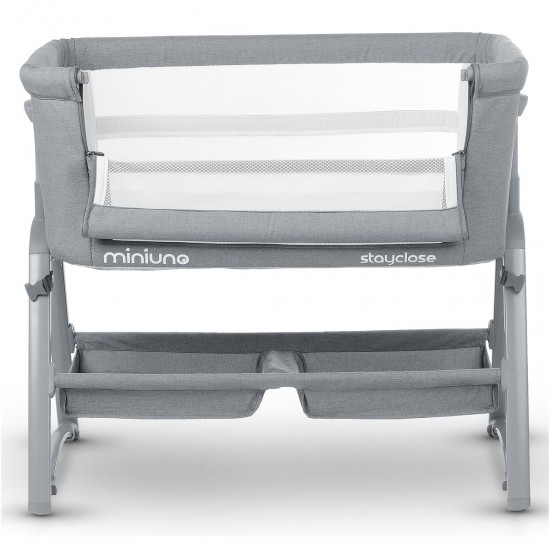 Miniuno StayClose Bedside Crib, Grey