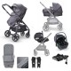 Miniuno TouraGo Travel System + Free Isofix Base, Anthracite