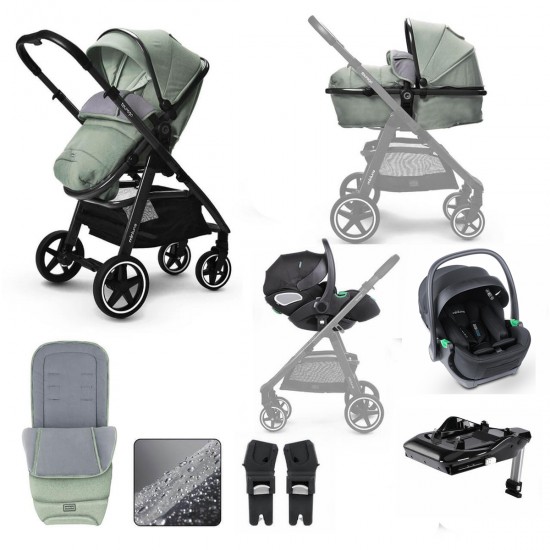 Miniuno TouraGo Travel System + Free Isofix Base, Shamrock