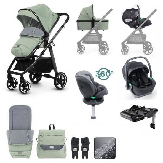 Miniuno VenToura Infinityfix Travel System + Free Isofix Base, Shamrock