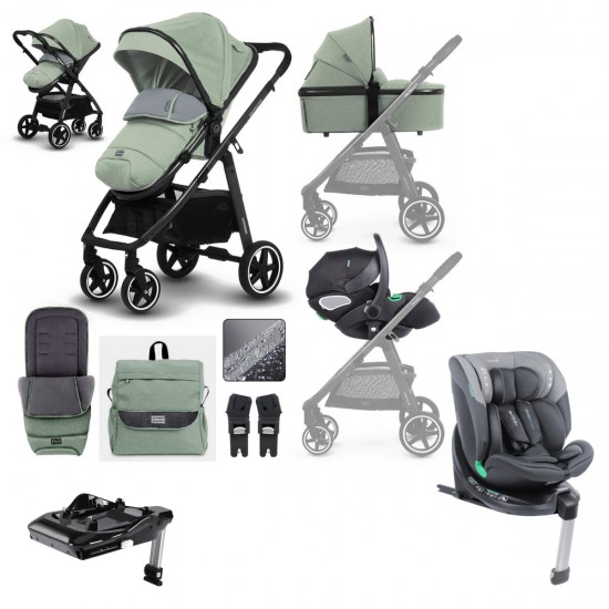 Miniuno VenToura Infinityfix Travel System + Free Isofix Base, Shamrock