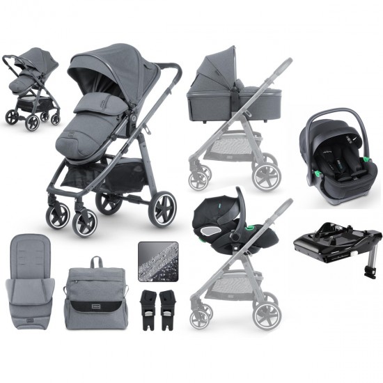 Miniuno VenToura Travel System + Free Isofix Base, Anthracite