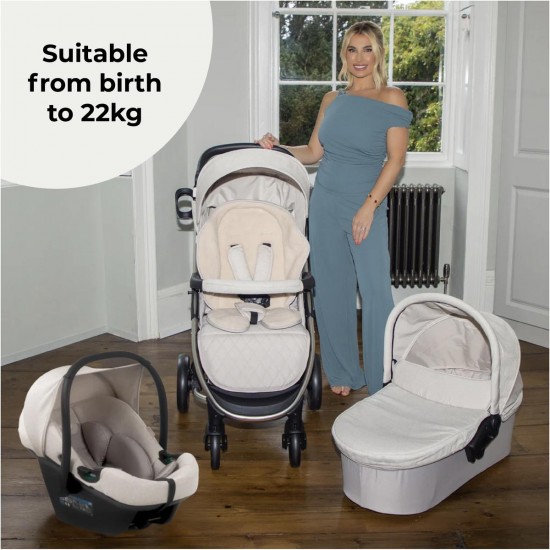 My Babiie MB200i 3 in 1 i-Size Travel System Bundle, Oatmeal