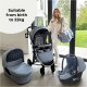 My Babiie MB200i 3 in 1 i-Size Travel System Bundle, Blue Plaid