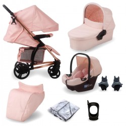 My Babiie MB200i 3 in 1 i-Size Travel System Bundle, Pink Plaid