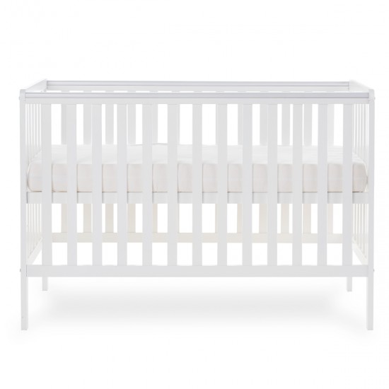 Obaby Bantam Cot + Fibre Mattress, White