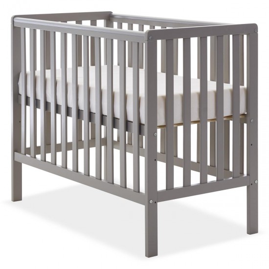 Obaby Bantam Space Saver Cot + Under Drawer + Fibre Mattress, Taupe Grey