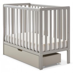 Obaby Bantam Space Saver Cot + Under Drawer + Fibre Mattress, Warm Grey