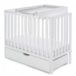 Obaby Bantam Space Saver Cot, Under Drawer, Cot Top Changer + Fibre Mattress, White