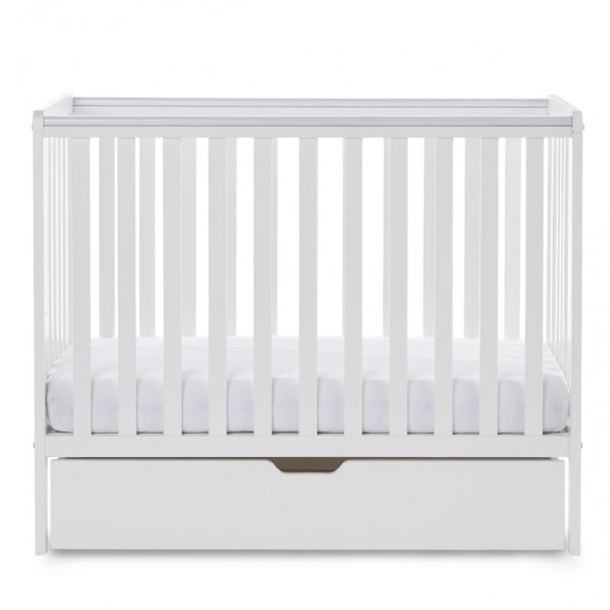 Obaby Bantam Space Saver Cot + Under Drawer, White