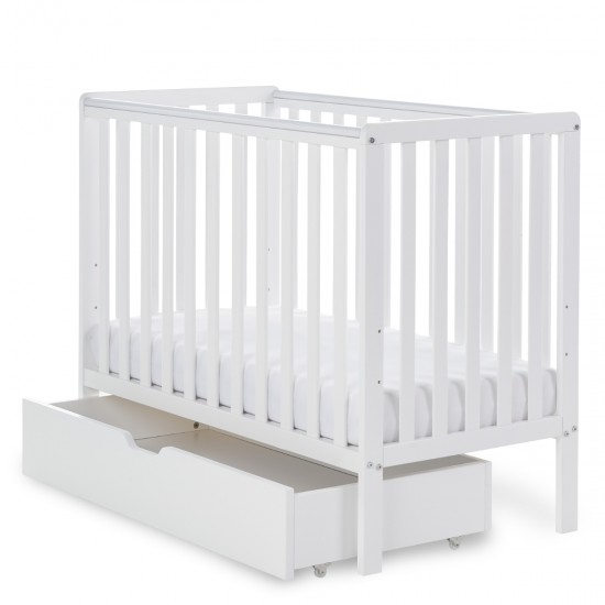 Obaby Bantam Space Saver Cot + Under Drawer, White