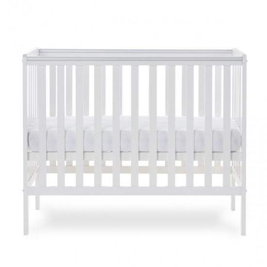 Obaby Bantam Space Saver Cot + Fibre Mattress, White