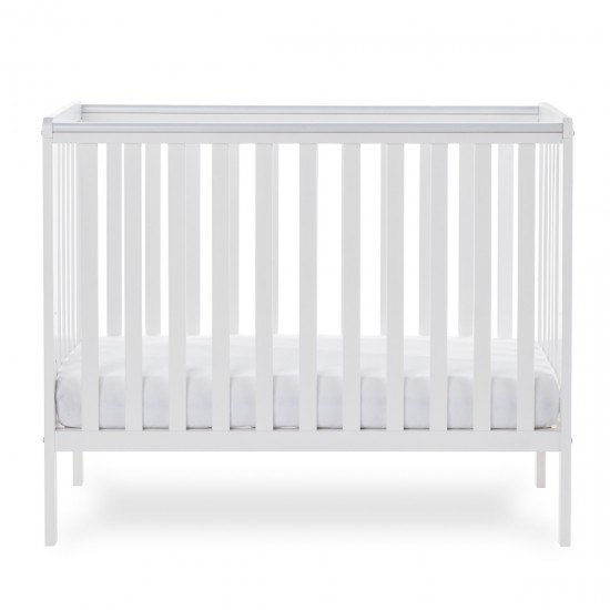 Obaby Bantam Space Saver Cot + Fibre Mattress, White