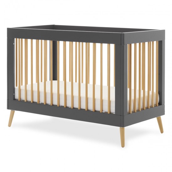 Obaby Maya Mini Cot Bed, Slate with Natural