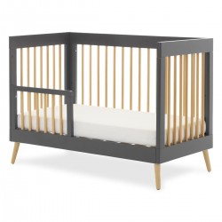 Obaby Maya Mini Cot Bed, Slate with Natural