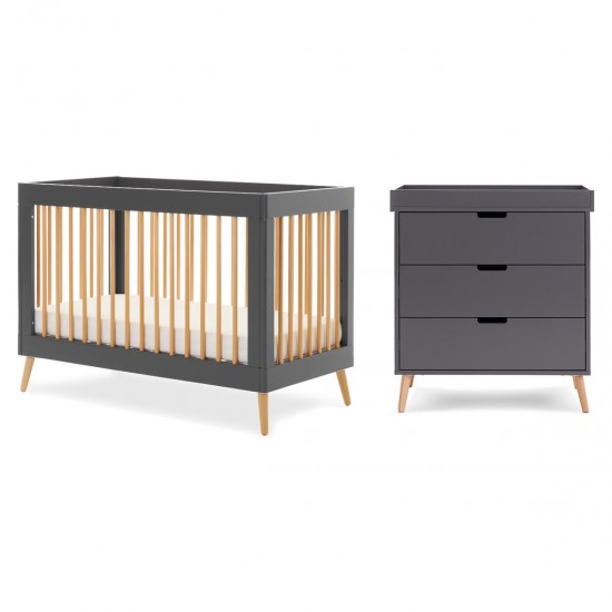 Obaby Maya Mini 2 Piece Room Set, Slate with Natural