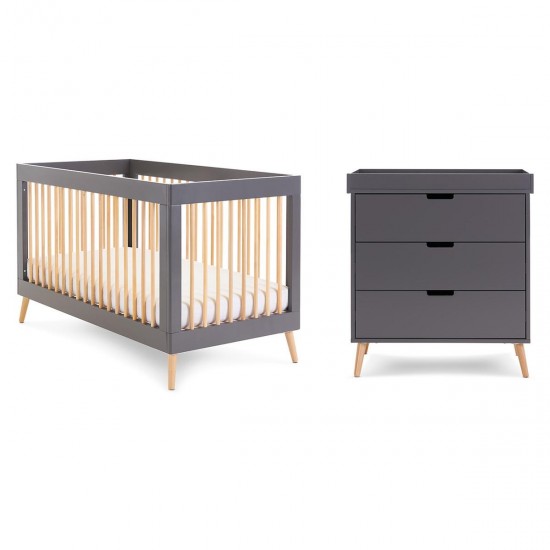 Obaby Maya 2 Piece Room Set, Slate with Natural