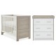 Obaby Nika Mini Cot Bed 2 Piece Room Set, Grey Wash & White