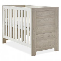 Obaby Nika Mini Cot Bed 2 Piece Room Set, Grey Wash & White