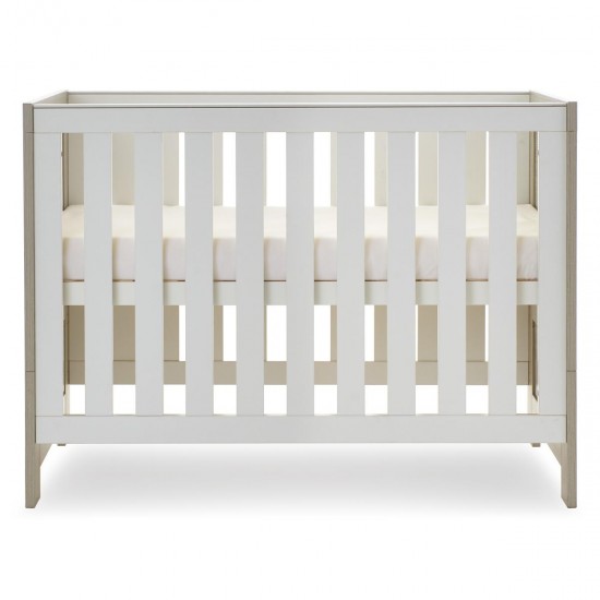 Obaby Nika Mini Cot Bed 2 Piece Room Set, Grey Wash & White