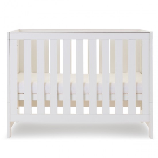 Obaby Nika Mini Cot Bed 3 Piece Room Set, White Wash