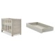 Obaby Nika Mini Cot Bed + Under Drawer, Grey Wash