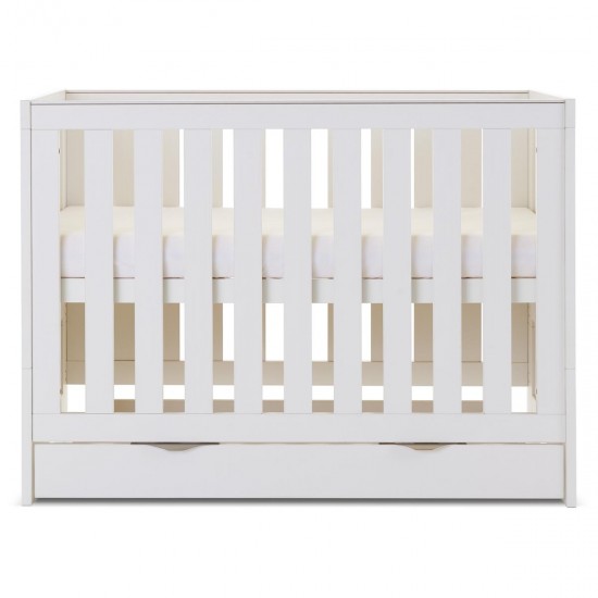 Obaby Nika Mini Cot Bed + Under Drawer, White Wash