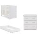 Obaby Nika Mini Cot Bed 2 Piece Room Set + Under Drawer, White Wash