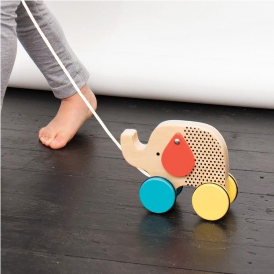 Petit Collage Jumping Jumbo Elephant Wooden Pull Toy