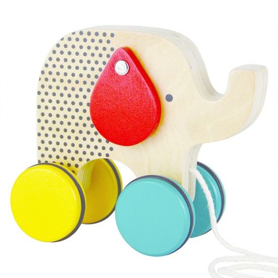 Petit Collage Jumping Jumbo Elephant Wooden Pull Toy