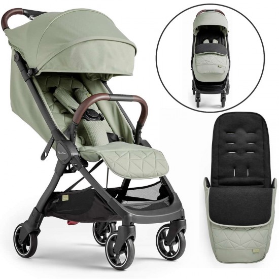 Silver Cross Clic Stroller + Footmuff, Sage