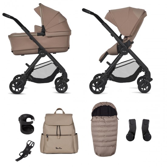 Silver Cross Dune 2 Pram & Pushchair Bundle + Accessory Pack, Mocha