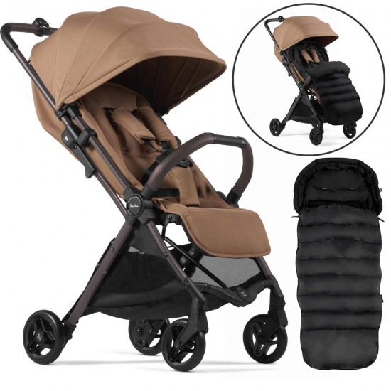 Silver Cross Jet 5 Stroller + Footmuff, Cinnamon