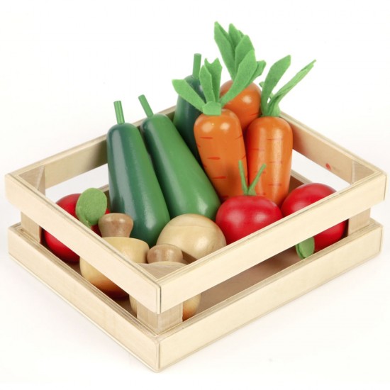 Tidlo Wooden Winter Vegetables Play Food Crate