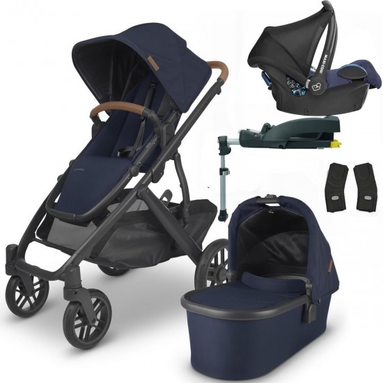 Uppababy VISTA V2 Pram + Cabriofix & Easyfix Base Travel System, Noa Navy