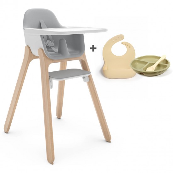 Uppababy Ciro Highchair + Mealtime Set, Chloe Grey