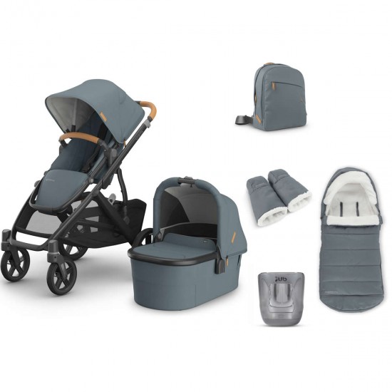 Uppababy VISTA V3 Pushchair & Pram + 4 Piece Accessory Bundle, Dillan