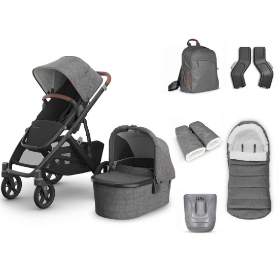 Uppababy VISTA V3 Pushchair & Pram + 5 Piece Accessory Bundle, Greyson