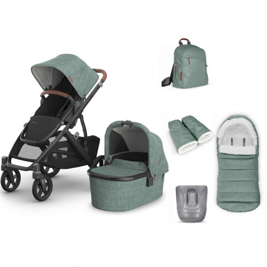 Uppababy VISTA V3 Pushchair & Pram + 4 Piece Accessory Bundle, Gwen