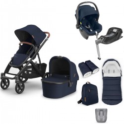 Uppababy VISTA V3 + Mesa + Base Travel System Bundle + 4 Piece Accessory Pack, Noa