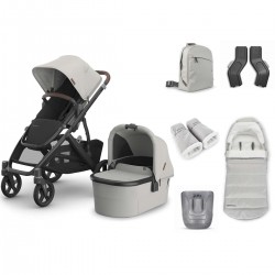 Uppababy VISTA V3 Pushchair & Pram + 5 Piece Accessory Bundle, Savannah